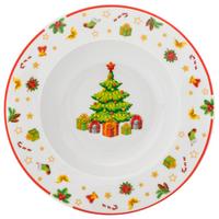 Suppenteller Doro Weihnachtsdesign D: ca.21,6 cm - Rot/Weiß, Design, Keramik (21,6/3,7cm) - Luca Bessoni
