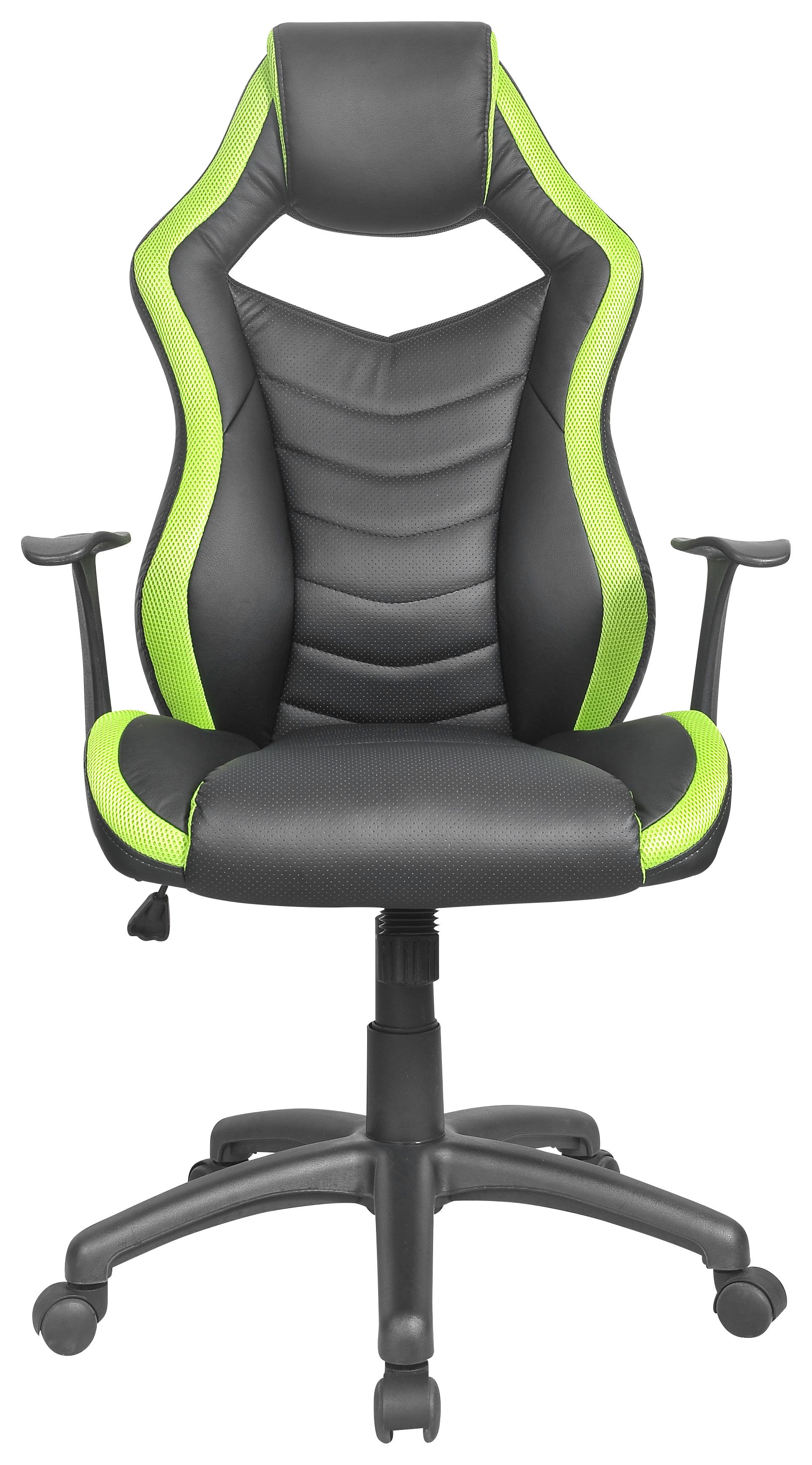 Otočná Židle Gonzales - černá/zelená, textil/plast (62/112,5-122/68cm) - Modern Living