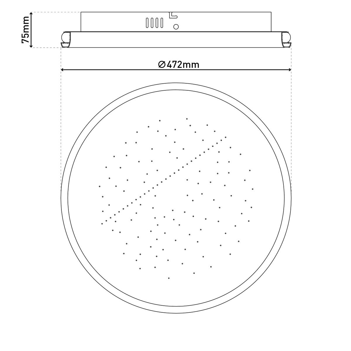 Led-deckenleuchte 3000-6500k - Weiß, Design, Metall (47,2/47,2/7,5cm) - Näve
