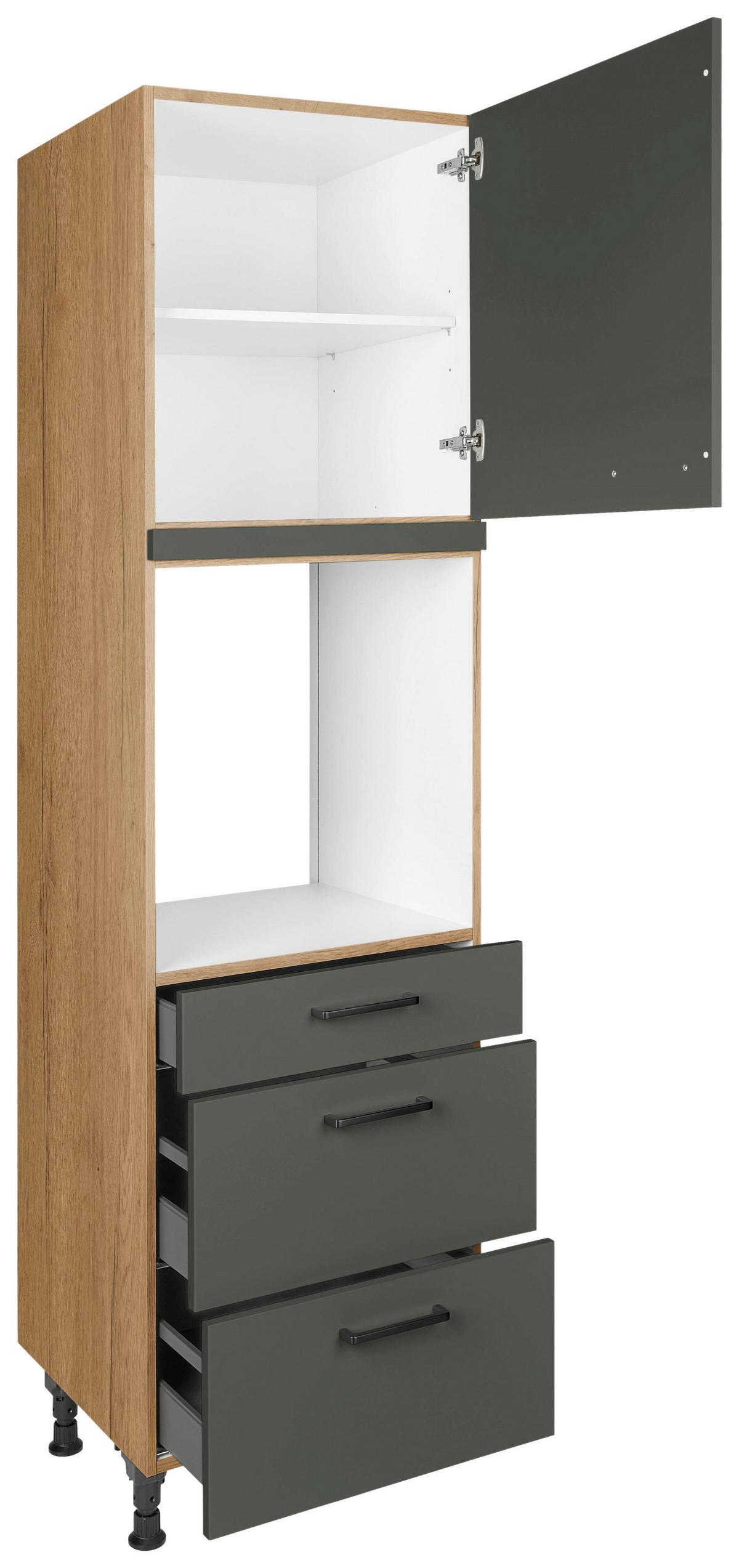 Geräteumbauschrank Easytouch - Eichefarben/Grün, MODERN, Holzwerkstoff (60/216,6/58cm) - Nobilia