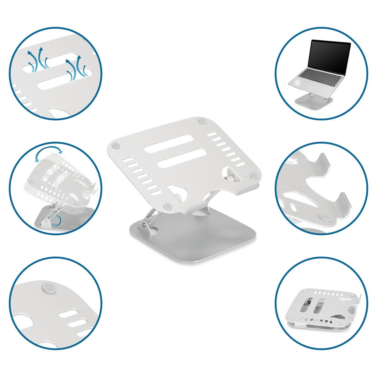 Laptop-halterung Stand Silberfarben Höhenverstellbar - Silberfarben, Basics, Metall (27/5,5/22cm) - MID.YOU