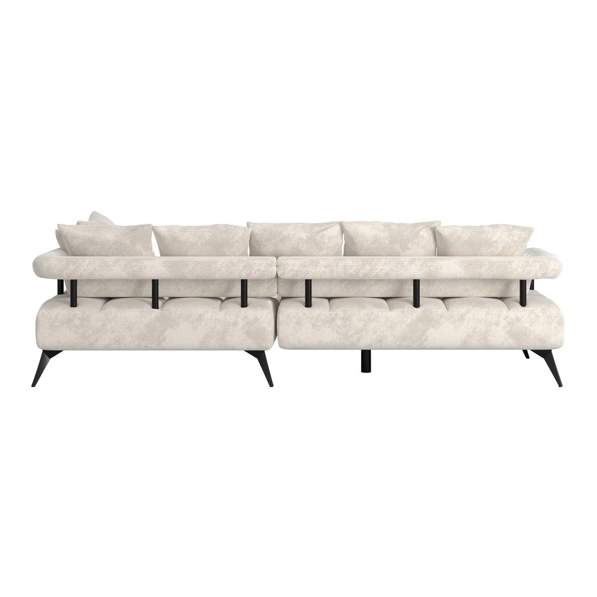 Rohová sedačka VANESSA NEW nutná š. dveří 90 cm, pravá - černá/béžová, Moderní, kov/textil (297/200cm)