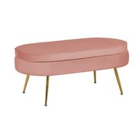 Hocker Rosa B: 99 Cm - Goldfarben/Rosa, MODERN, Textil (99/40/44cm) - Livetastic