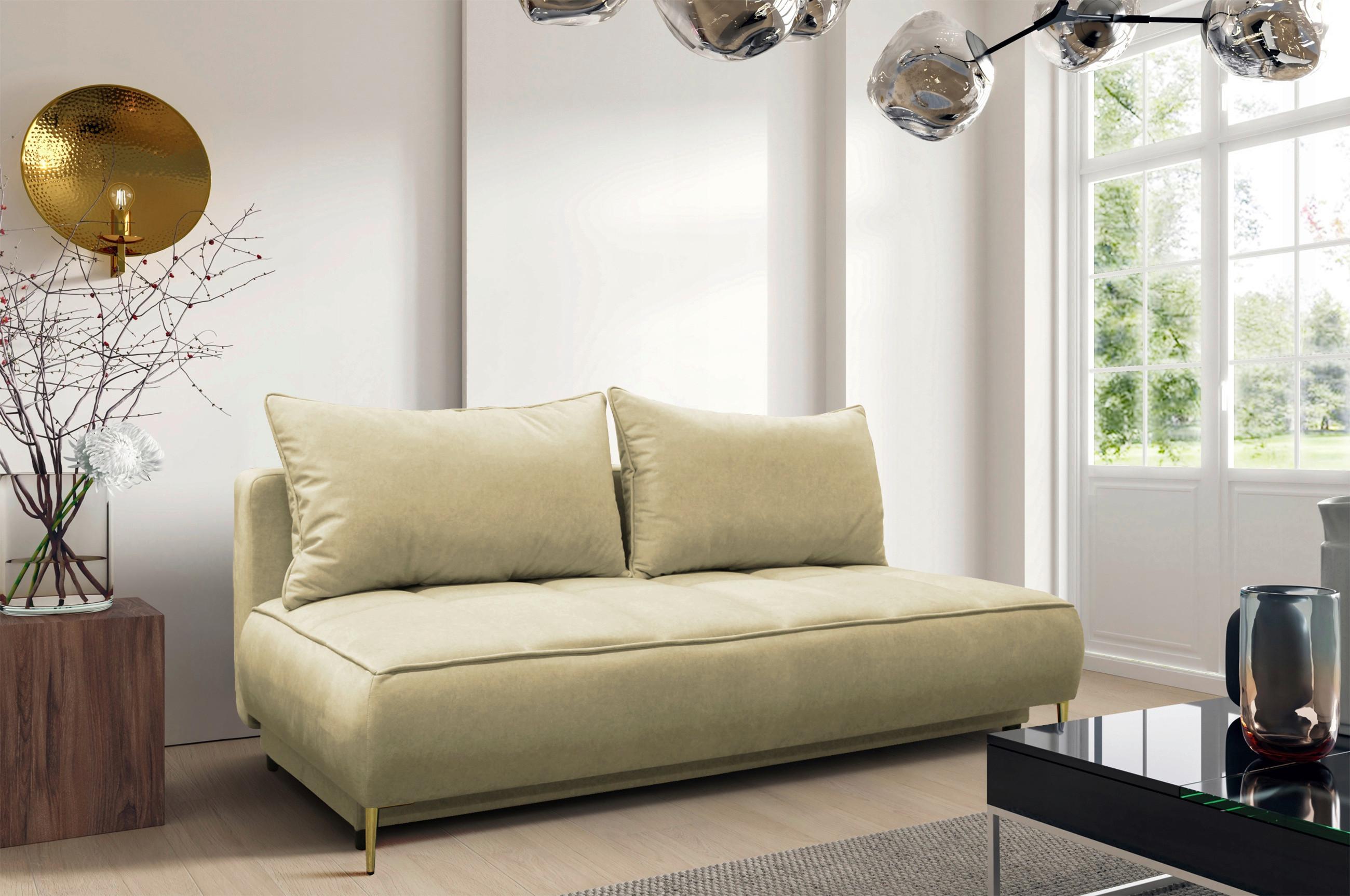 Schlafsofa Zoom Beige B: 200 cm - Beige/Goldfarben, Design, Textil (200/90/97cm) - MID.YOU