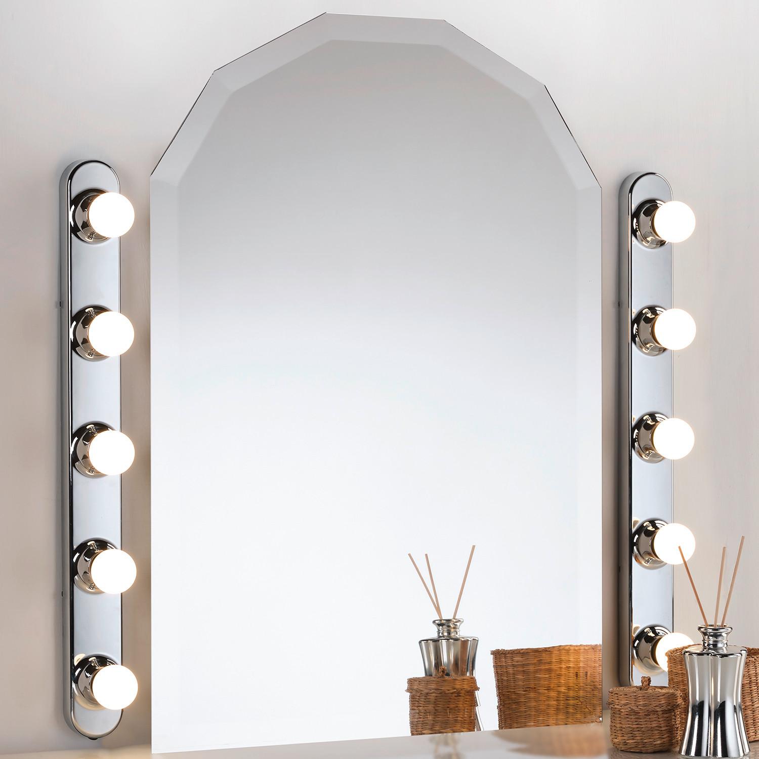Spiegelleuchte Ip20  B: 5 cm Chromfarben 6 W 5-Flammig - Chromfarben, KONVENTIONELL, Kunststoff (5/5/60cm)