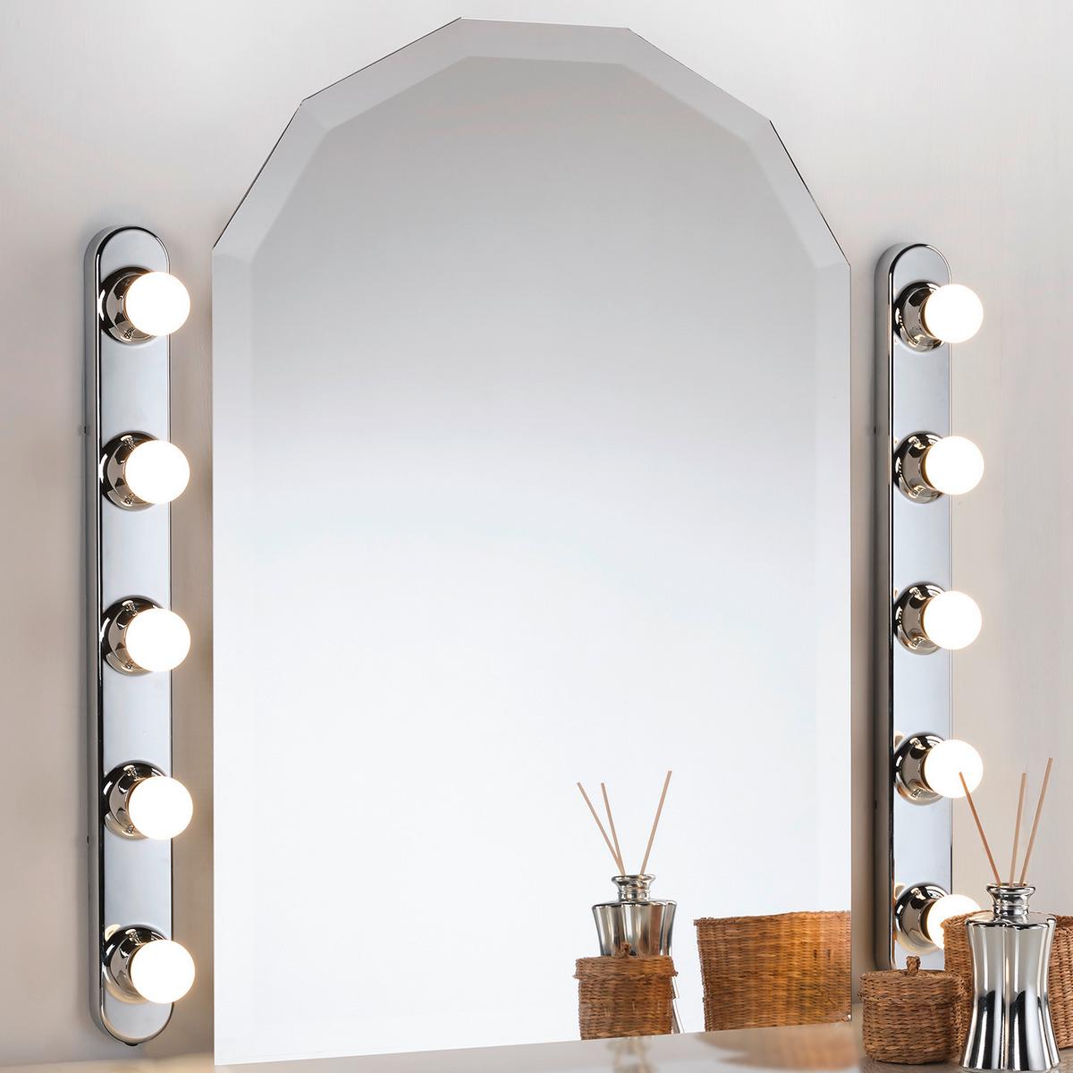 Spiegelleuchte Ip20  B: 5 Cm Chromfarben 6 W 5-Flammig - Chromfarben, KONVENTIONELL, Kunststoff (5/5/60cm)