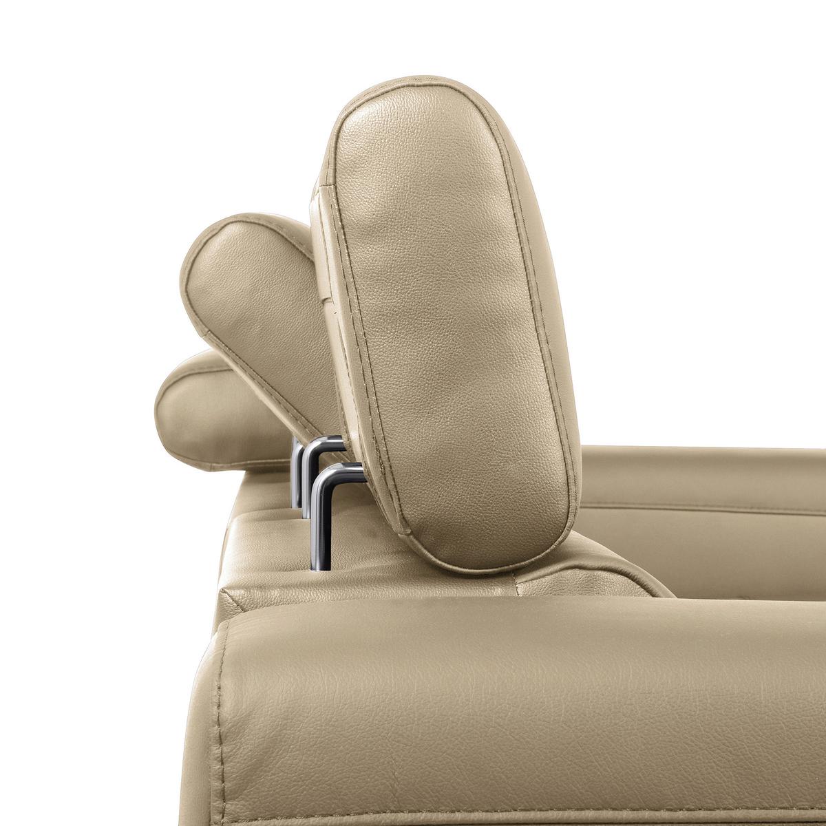 Ecksofa Torino Teilleder Hellgrau 173x247 - Hellgrau/Schwarz, Design, Leder/Textil (173/247cm) - Livetastic