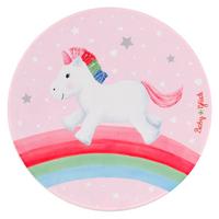 Kinderteppich Rund Einhorn Rosa Baby Glück Ø 100 cm - Hellrosa/Rosa, Trend, Textil (100cm)