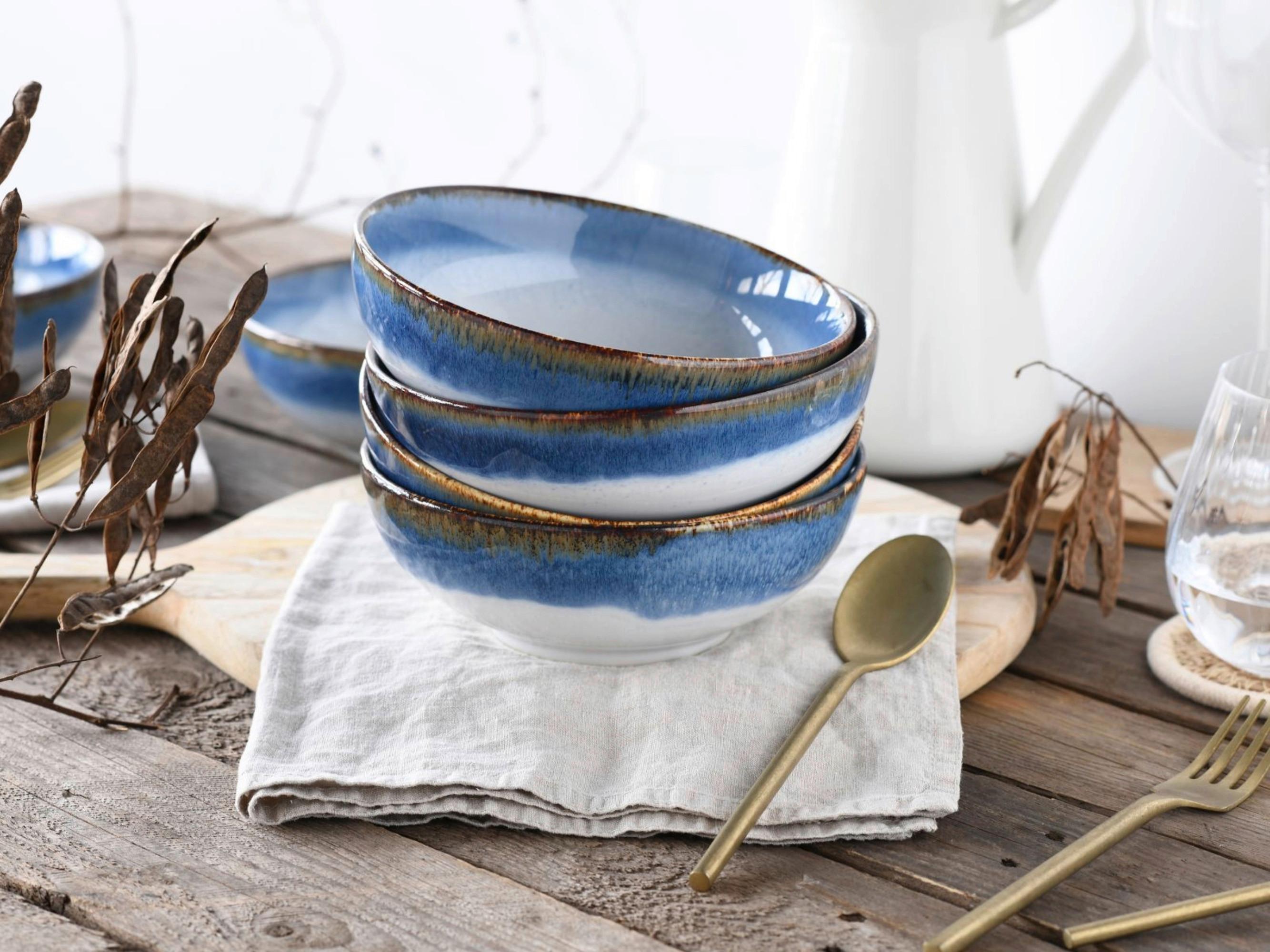 Miska na müsli CASCADE - modrá, Moderní, keramika (16,5/6cm) - Creatable