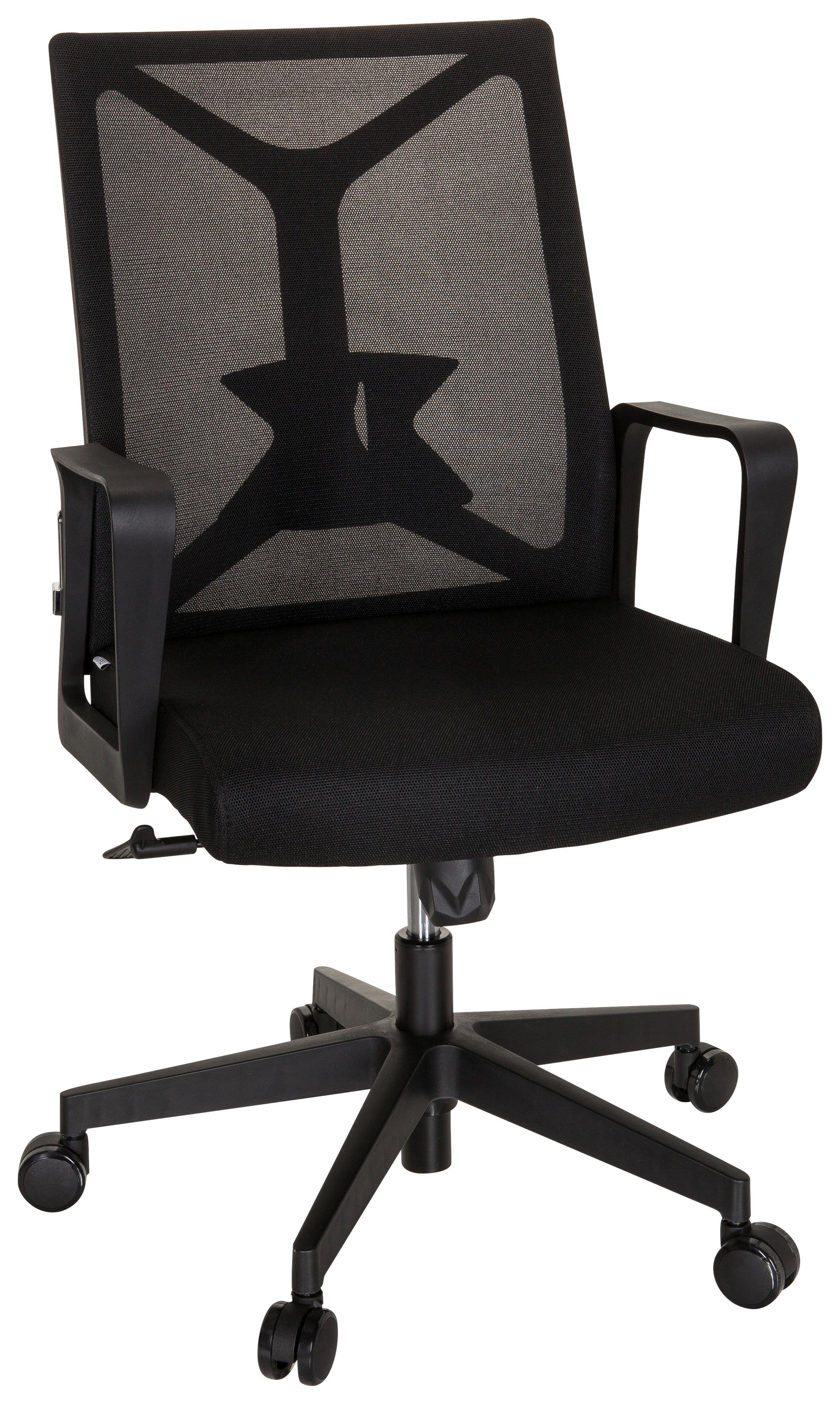 Drehstuhl Enco Schwarz - Schwarz, MODERN, Kunststoff/Textil (57/97/62cm) - MID.YOU