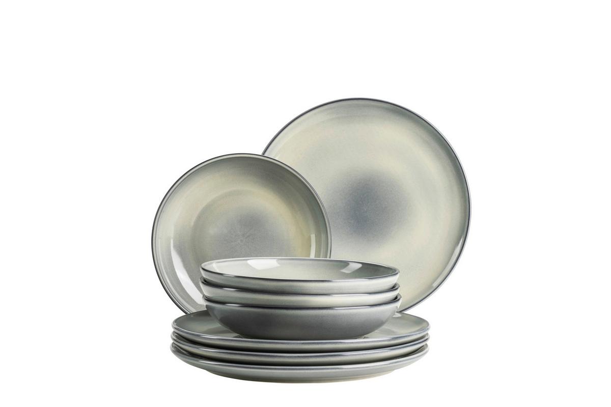 Tafelservice Steinzeug, Hellgrün, 8-teilig - Hellgrün, Basics, Keramik - Mäser