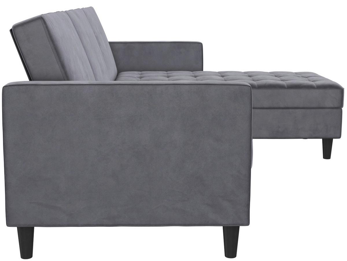 Ecksofa Palermo Anthrazit, mit Stauraum - Anthrazit/Schwarz, Basics, Textil (213/154cm) - Livetastic