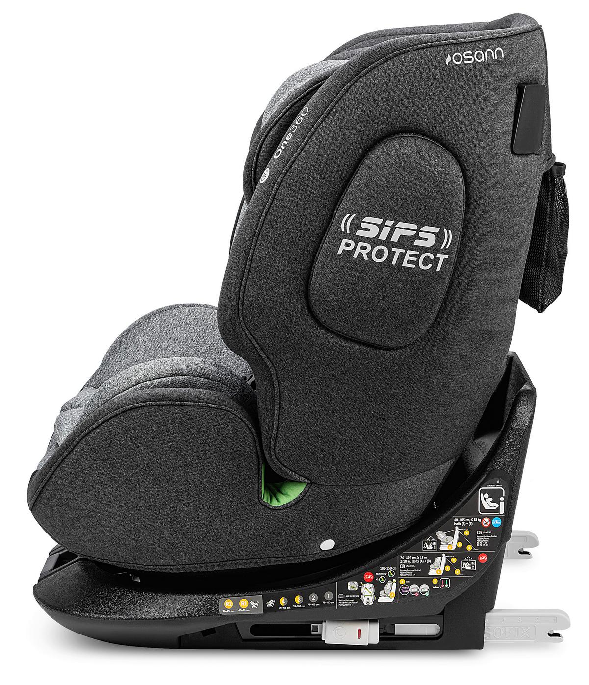 Reboarder-kindersitz One360 S - Dunkelgrau/Hellgrau, Basics, Kunststoff/Textil (43/58/48cm) - Osann