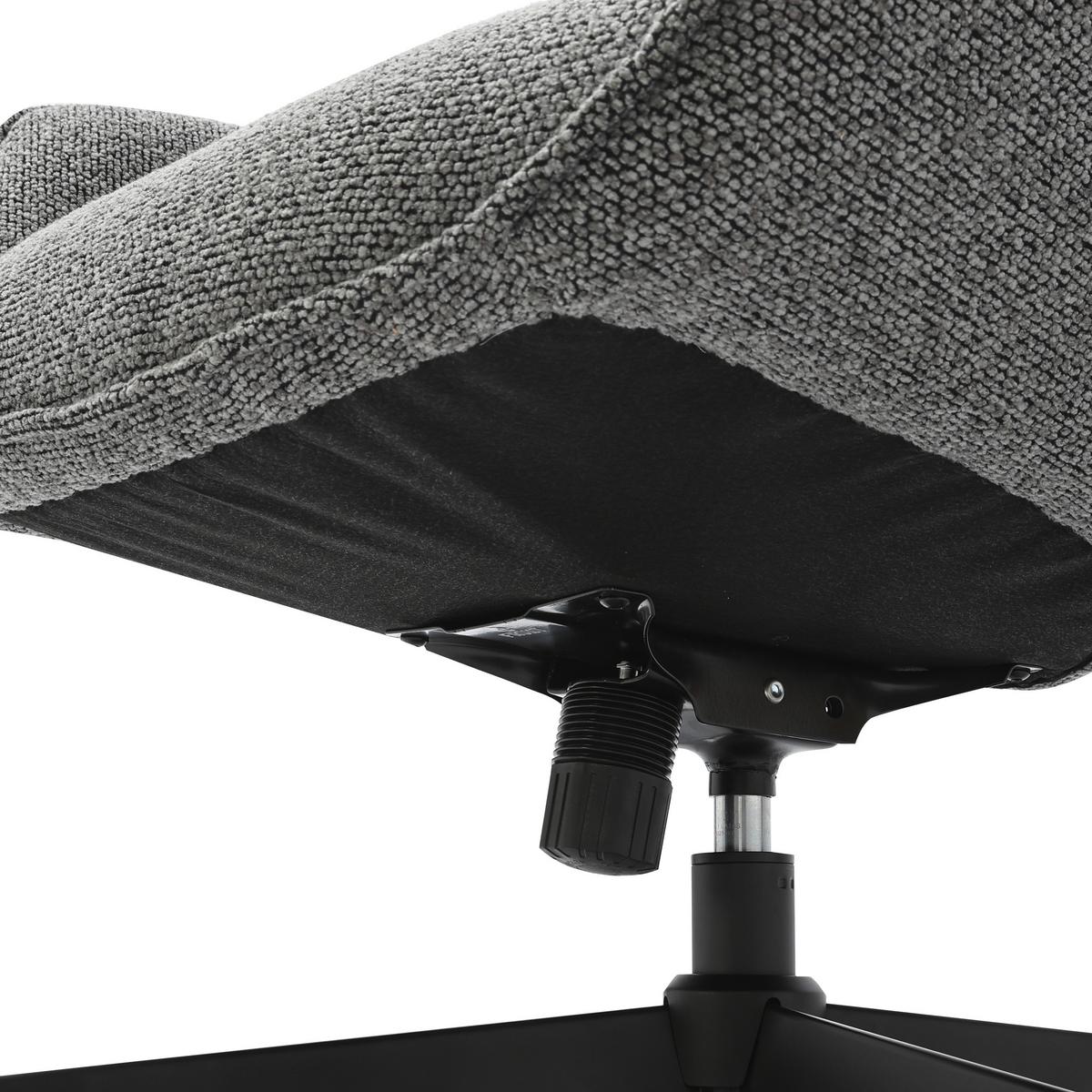 Relaxsessel Bogota Leinenoptik Grau, 360° Drehbar - Schwarz/Grau, MODERN, Textil/Metall (76/101/86cm) - Luca Bessoni