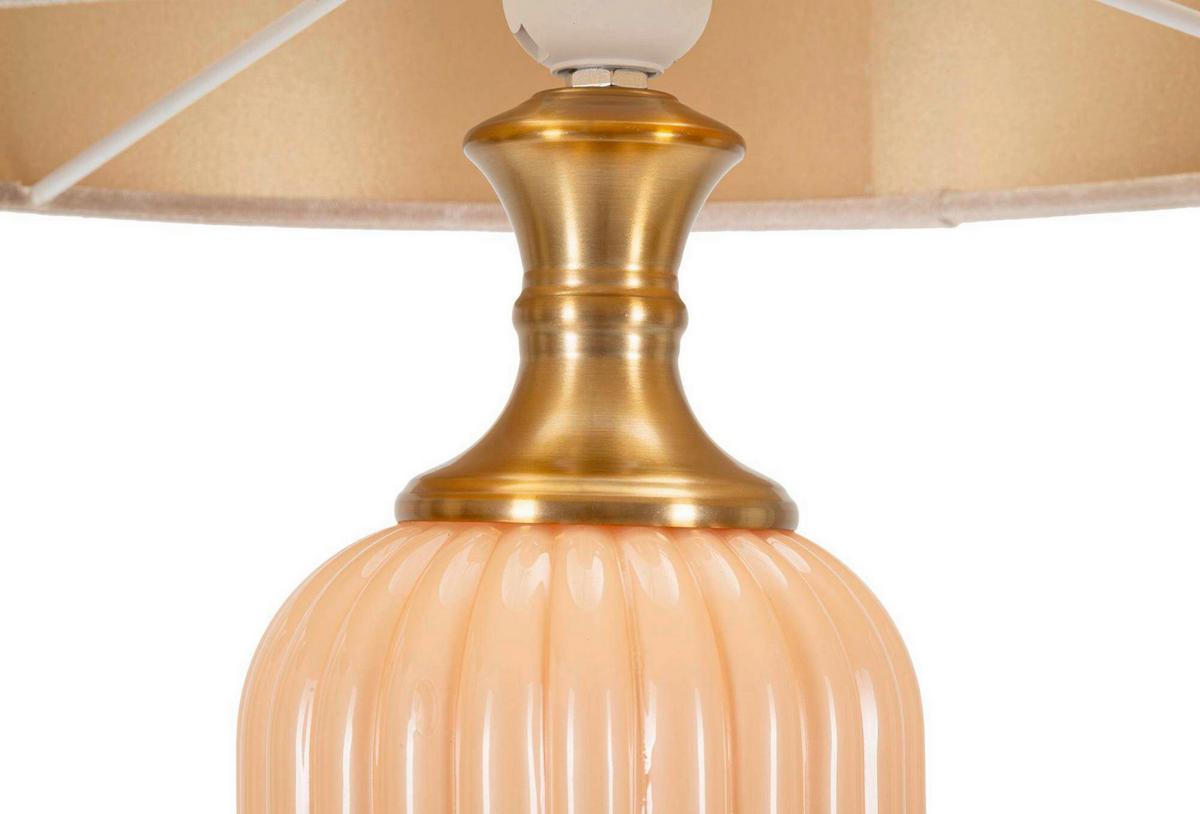 Tischleuchte Perly C Perlmutt, Goldfarben B: 35,5cm - Perlmutt/Goldfarben, Basics, Glas/Textil (35.5/64/35.5cm)