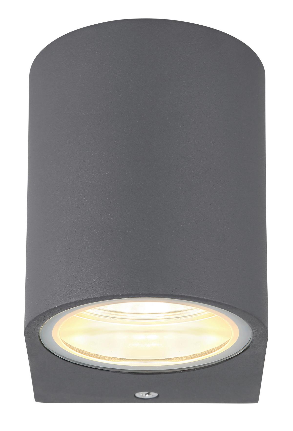 Außenleuchte 35 W Glas/Aluminium - Klar/Anthrazit, Design, Glas/Metall (6,8/9,2/8,1cm) - Globo