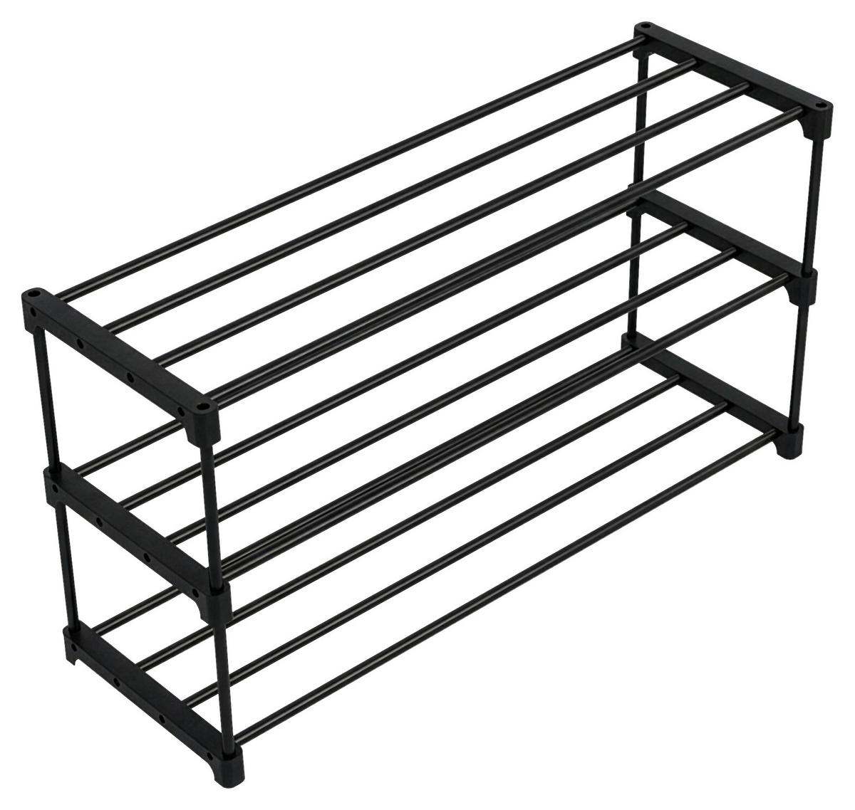 REGÁL NA TOPÁNKY GRANDO -BASED/SB- - čierna, Konventionell, kov/plast (94/194/30cm) - Based