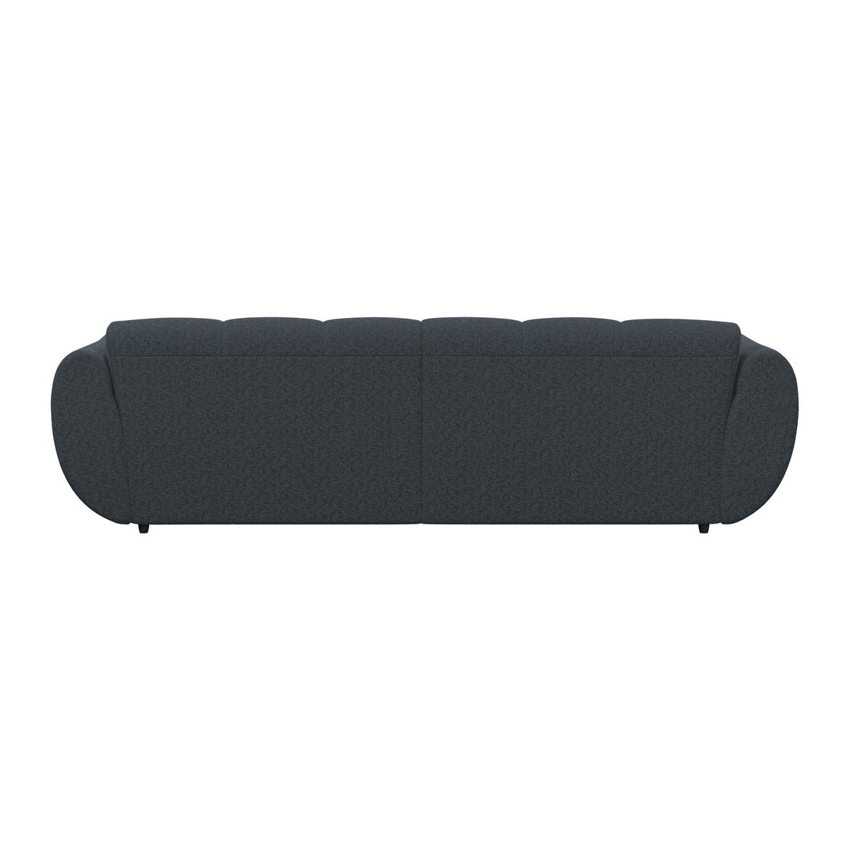 Ecksofa Panda Chenille dunkelblau, 280x178cm - Schwarz/Dunkelblau, Trend, Textil (280/178cm)