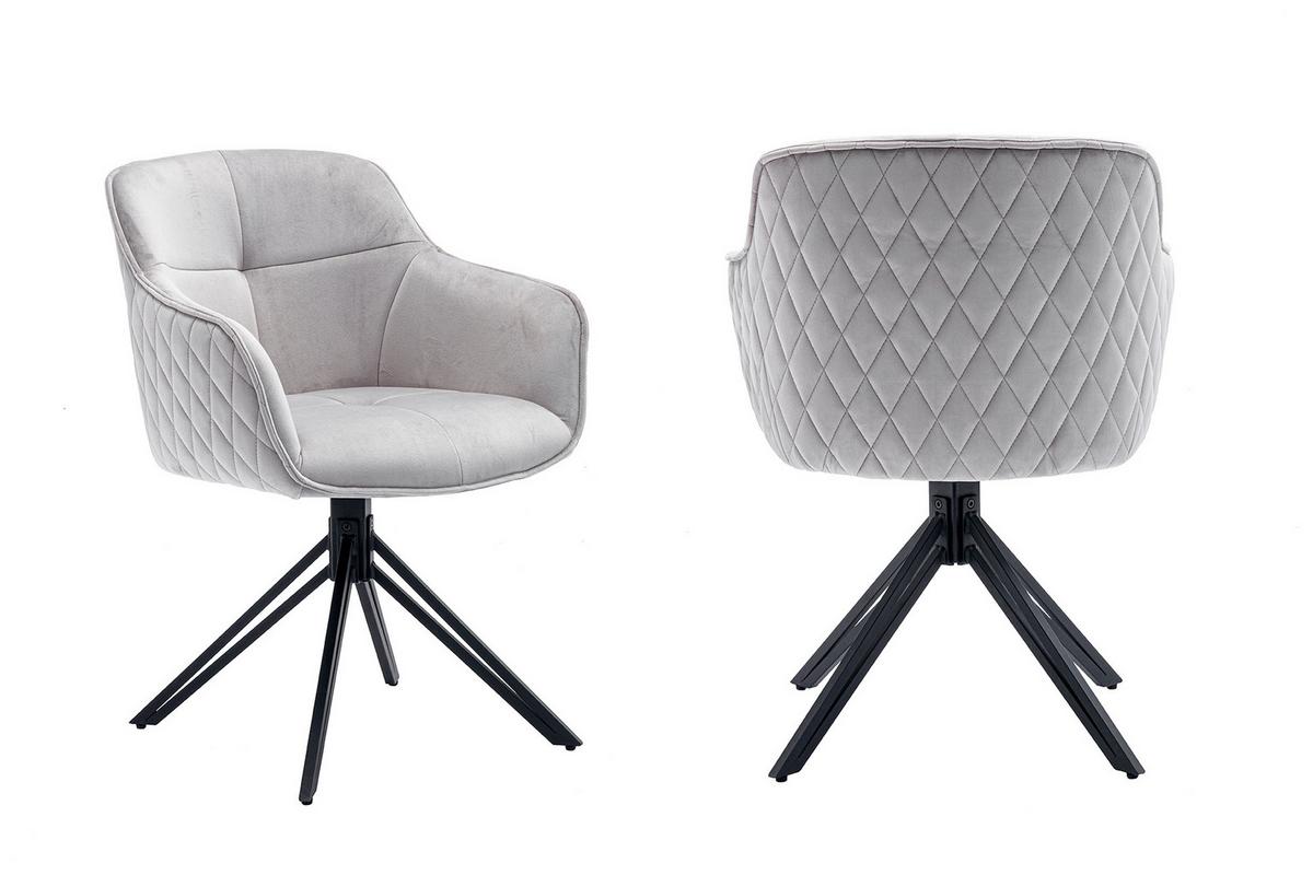 Armlehnstuhl Hellgrau B: 59 Cm - Hellgrau/Schwarz, MODERN, Textil/Metall (59/83/60cm) - Livetastic