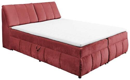 Boxbett Mit Topper+bettkasten 180x200 Cm Valencia - Rot/Schwarz, MODERN, Holzwerkstoff/Textil (180/200cm) - MID.YOU