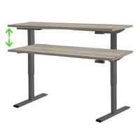 Schreibtisch Office Edition Anthrazit/Eiche Dekor L: 160cm - Anthrazit/Sonoma Eiche, MODERN, Holzwerkstoff/Metall (160/80/69-119cm) - MID.YOU