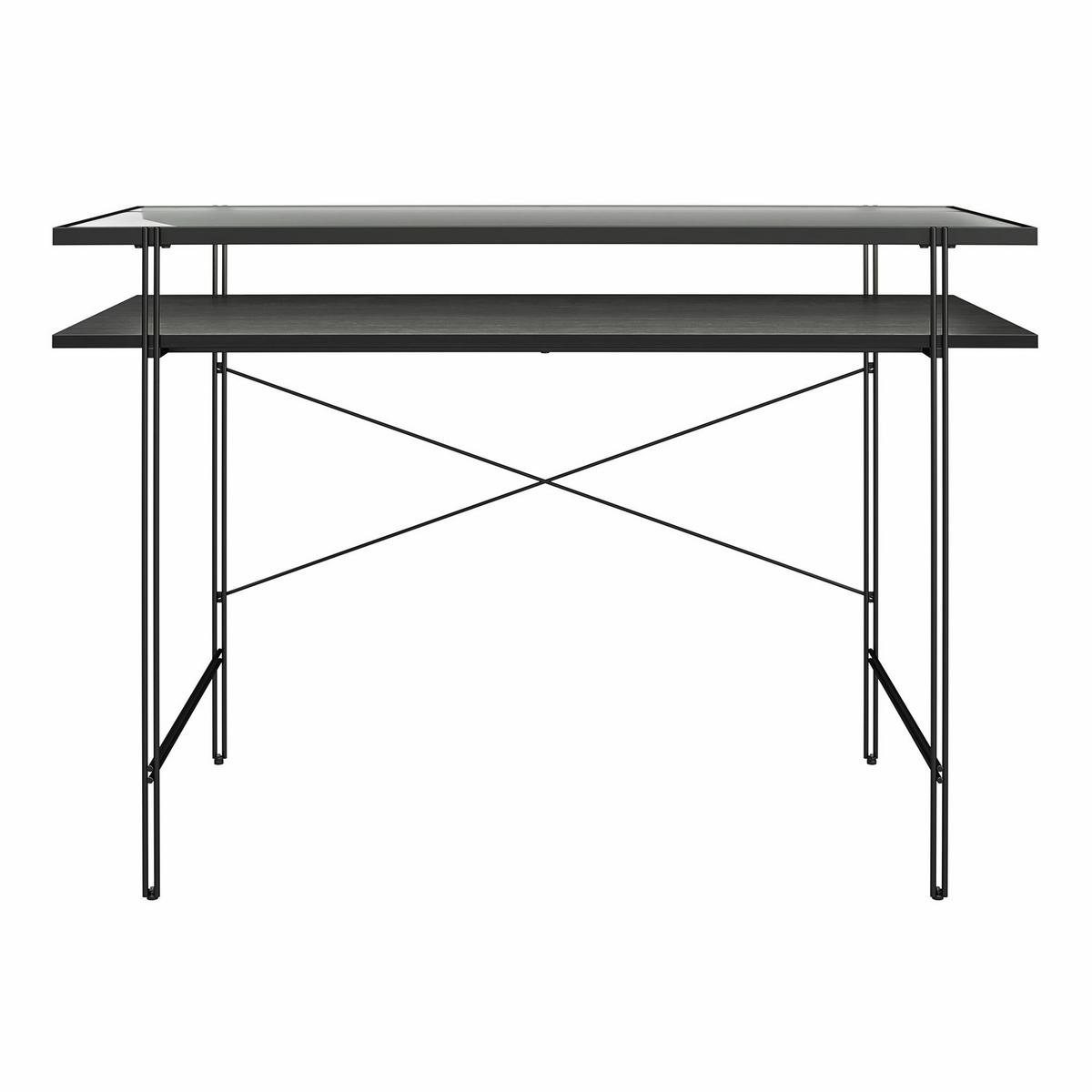 Computertisch Wainwright Schwarz, Eichefarben 110 cm - Eichefarben/Schwarz, Design, Holzwerkstoff (110/75/50cm) - MID.YOU