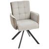 Armlehnstuhl Frida Grau drehbare Sitzfläche - Schwarz/Grau, MODERN, Holz/Textil (61/91/64cm) - Livetastic