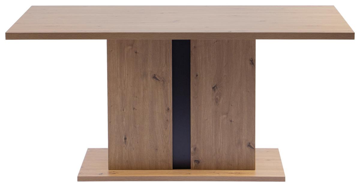 Esstisch Levi Eiche Artisan L 160 cm - Schwarz/Eiche Artisan, MODERN, Holzwerkstoff (160/90/76cm) - Livetastic