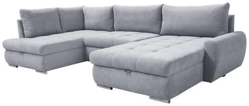 Ecksofa Canion - Chromfarben/Hellgrau, Design, Textil (173/322/174cm) - Livetastic