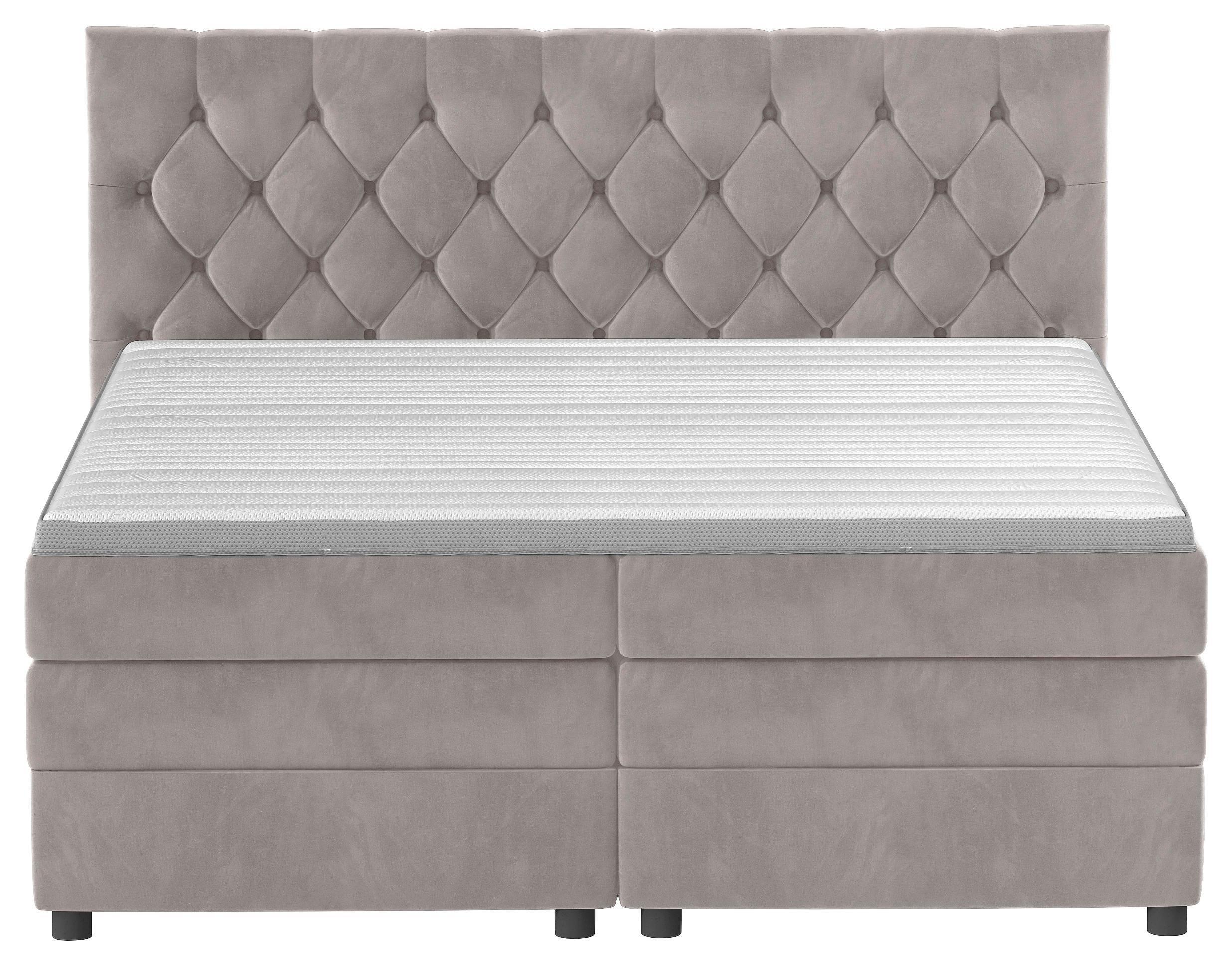 Boxspringbett Swing 2 Beige 180x200 Cm H2 - Beige/Schwarz, ROMANTIK / LANDHAUS, Textil (184/121/212cm) - James Wood
