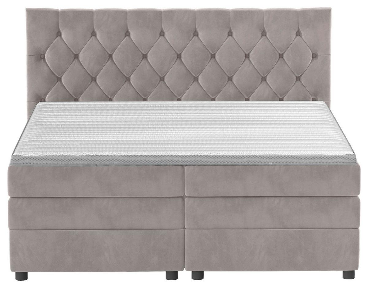 Boxspringbett Swing 2 Beige 180x200 Cm H3/h4 - Beige/Schwarz, ROMANTIK / LANDHAUS, Textil (184/121/212cm) - James Wood