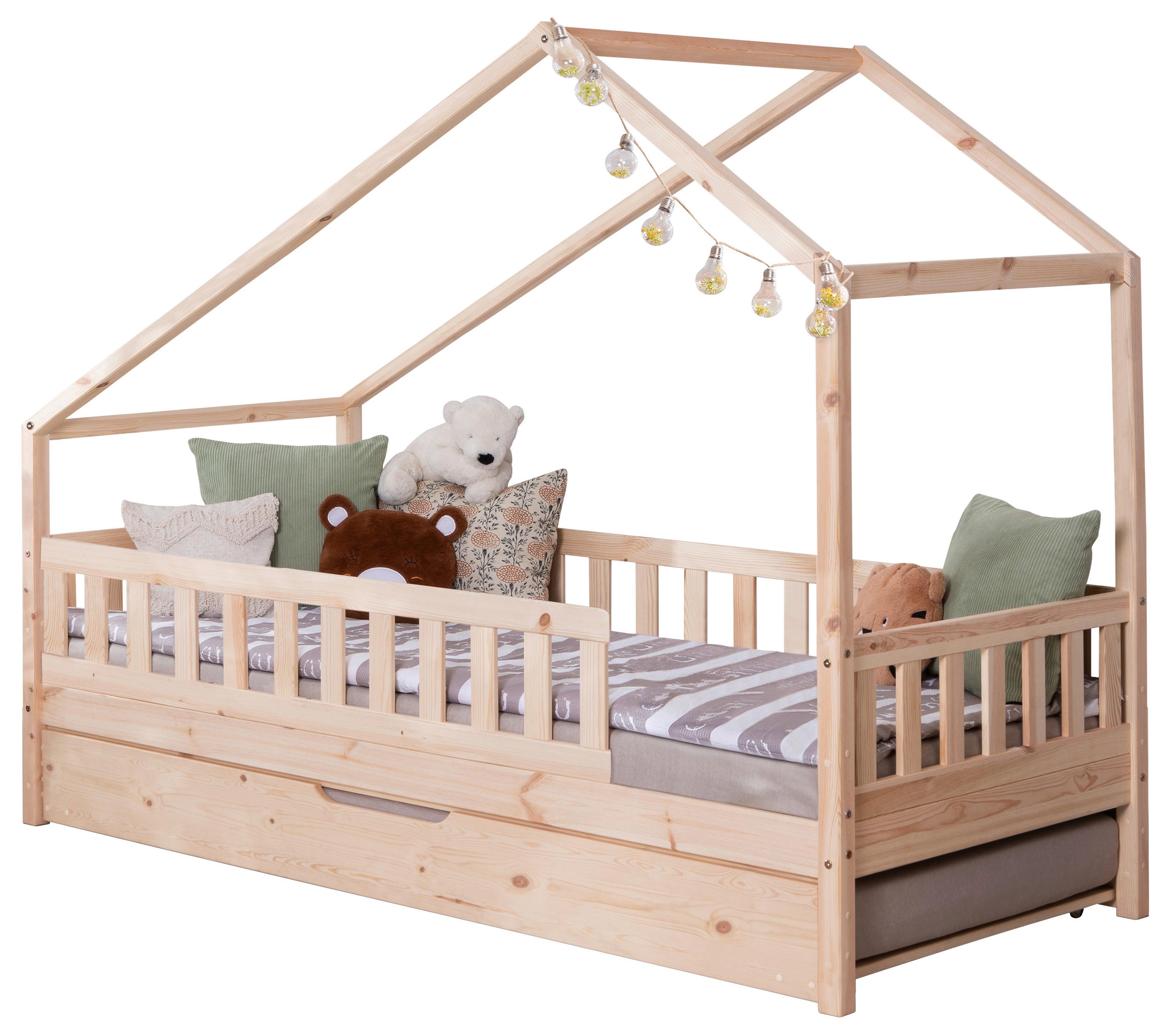 Hausbett Lou Bettkasten Naturfarben B: 90 Cm - Naturfarben, MODERN, Holz (90/200cm) - MID.YOU