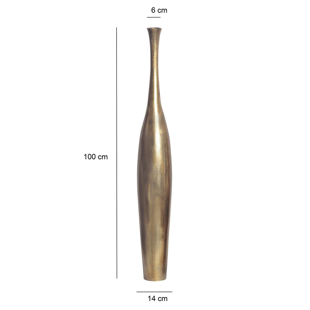 Dekovase Bottle L Goldfarben B: 14 cm - Goldfarben, Design, Metall (14/100/14cm) - Livetastic