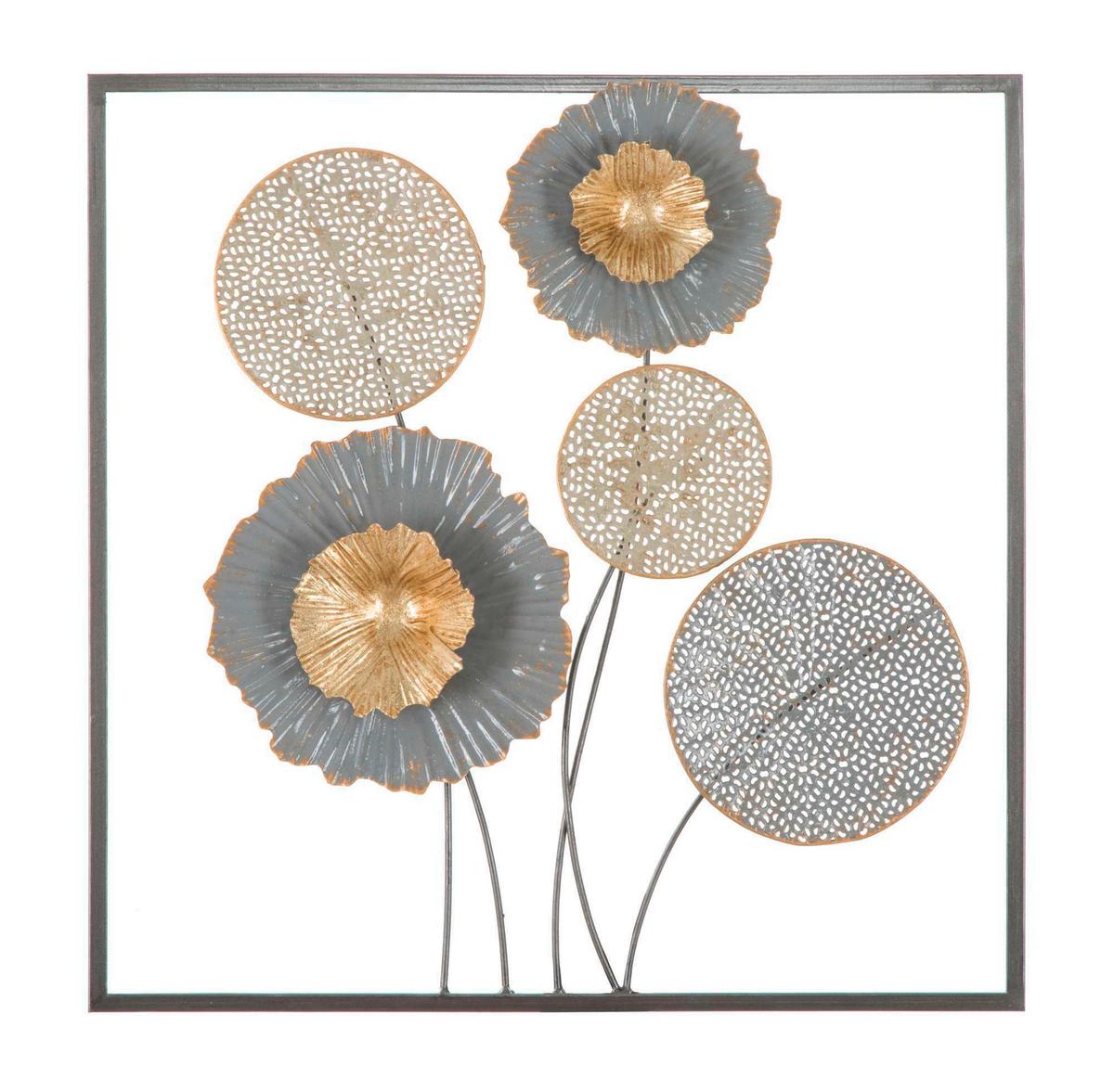 Wanddeko Sqity Silber/goldfarben B:50cm - Basics, Metall (50 /50 /3.8cm)