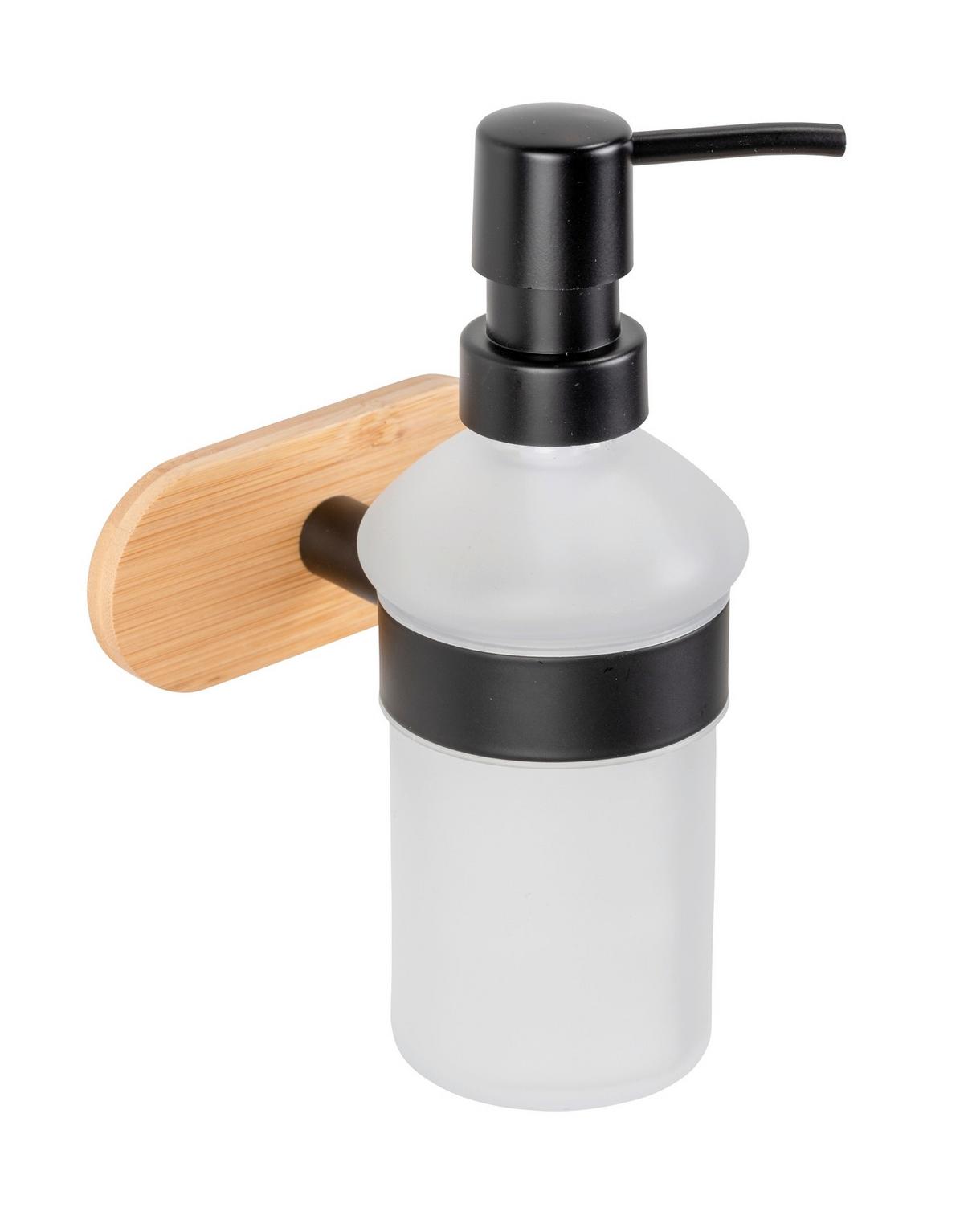 Dávkovač mýdla OREA BAMBOO - SB - - černá/přírodní barvy, Moderní, kov/dřevo (10/18/11cm) - Mömax