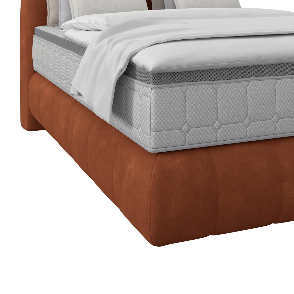 Boxspringbett Nobu Rostbraun, Lf: 140x200 Cm - Rostfarben/Schwarz, Trend, Holz/Textil (140/200cm)