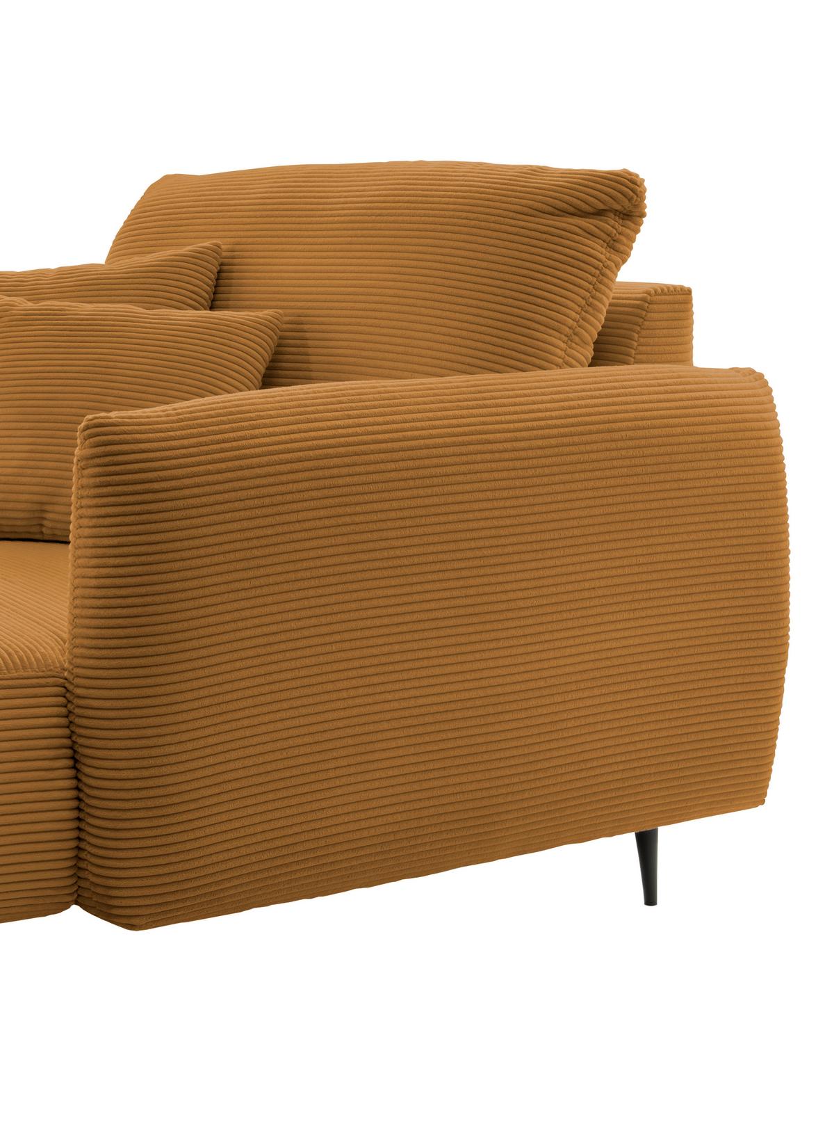 XXL-Sessel Vanilla, Goldfarben B: 112 cm - Goldfarben/Schwarz, Design, Textil (112/95/158cm) - Livetastic