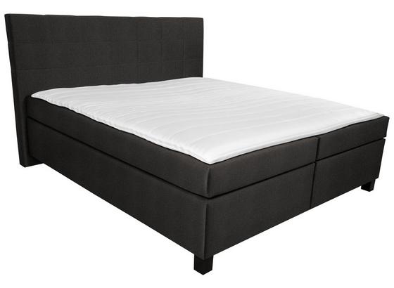 Boxspring Posteľ Modena - čierna, Moderný, textil (190/115/212cm) Boxspring Posteľ Modena - čierna, Moderný, textil (190/115/212cm)