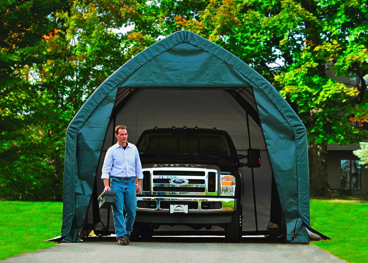 Kleingarage Garage-In-A-Box 23,8m² - Grün, Basics, Kunststoff (390/370/610cm)