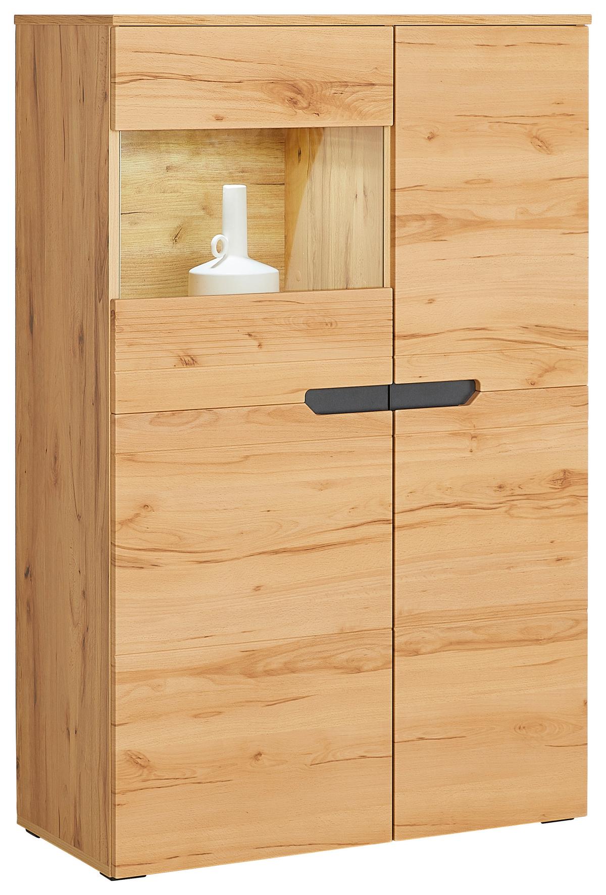 Highboard 81,8 Cm Alana Crenata Dekor - MODERN, Glas/Holzwerkstoff (81,8/129,4/38cm)