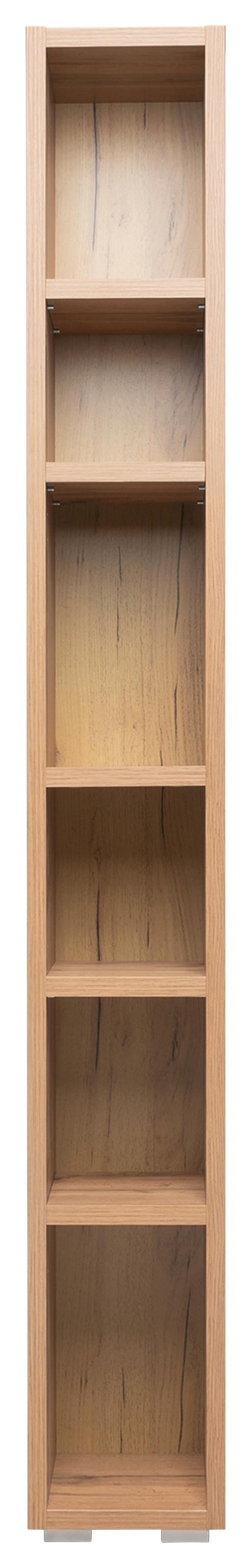 Regal Image 25 cm Honigeiche Dekor - Eichefarben/Silberfarben, KONVENTIONELL, Holzwerkstoff (25/191/27cm) - MID.YOU