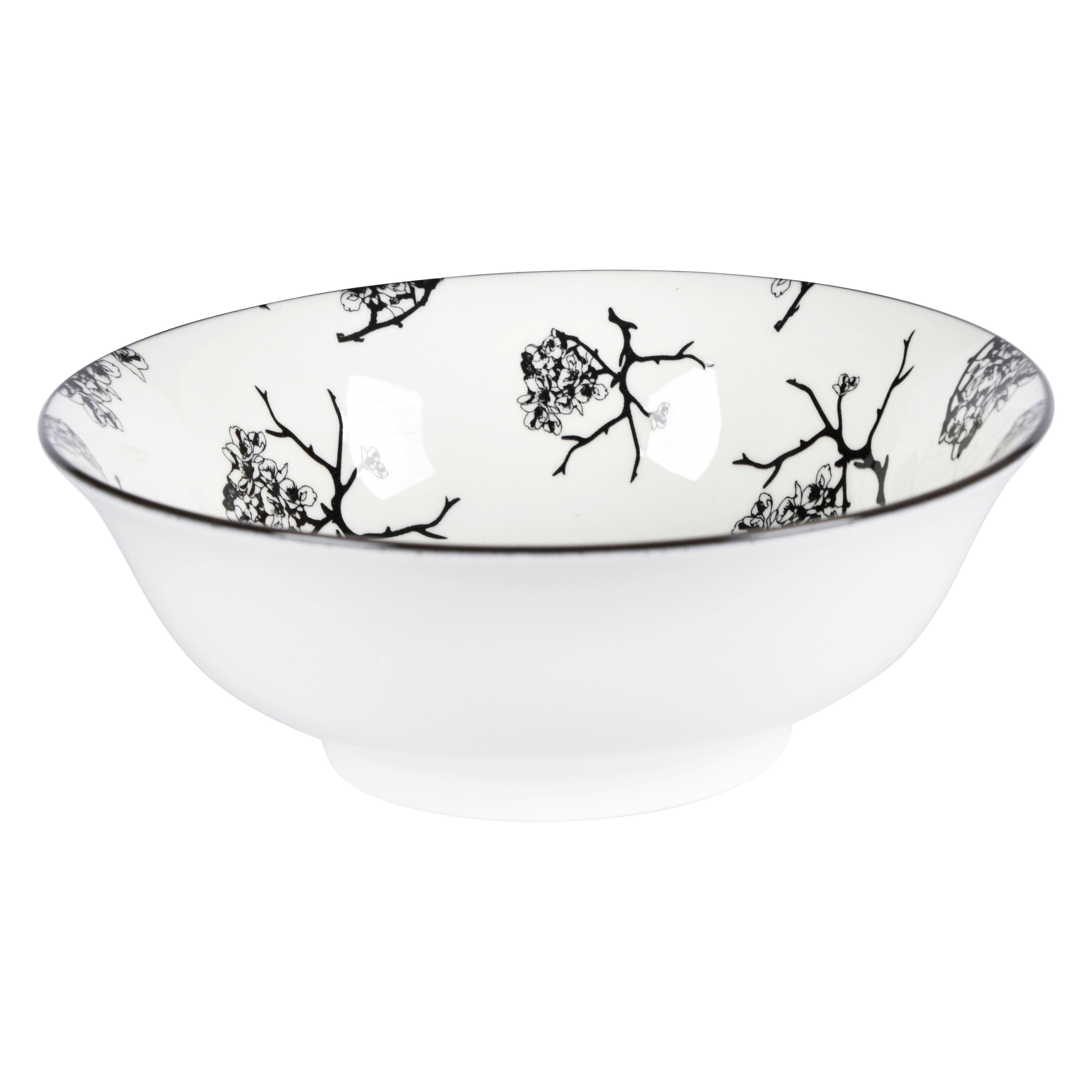 Hluboký talíř Shiva, Ø: 21cm - bílá/černá, Lifestyle, keramika (21/7,8cm) - Mömax