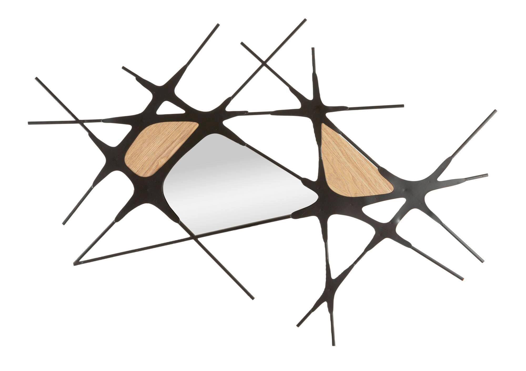 Wanddeko Absy Naturfarben, Schwarz B: 114 cm - Schwarz/Naturfarben, Basics, Holzwerkstoff/Metall (114/80/2cm)