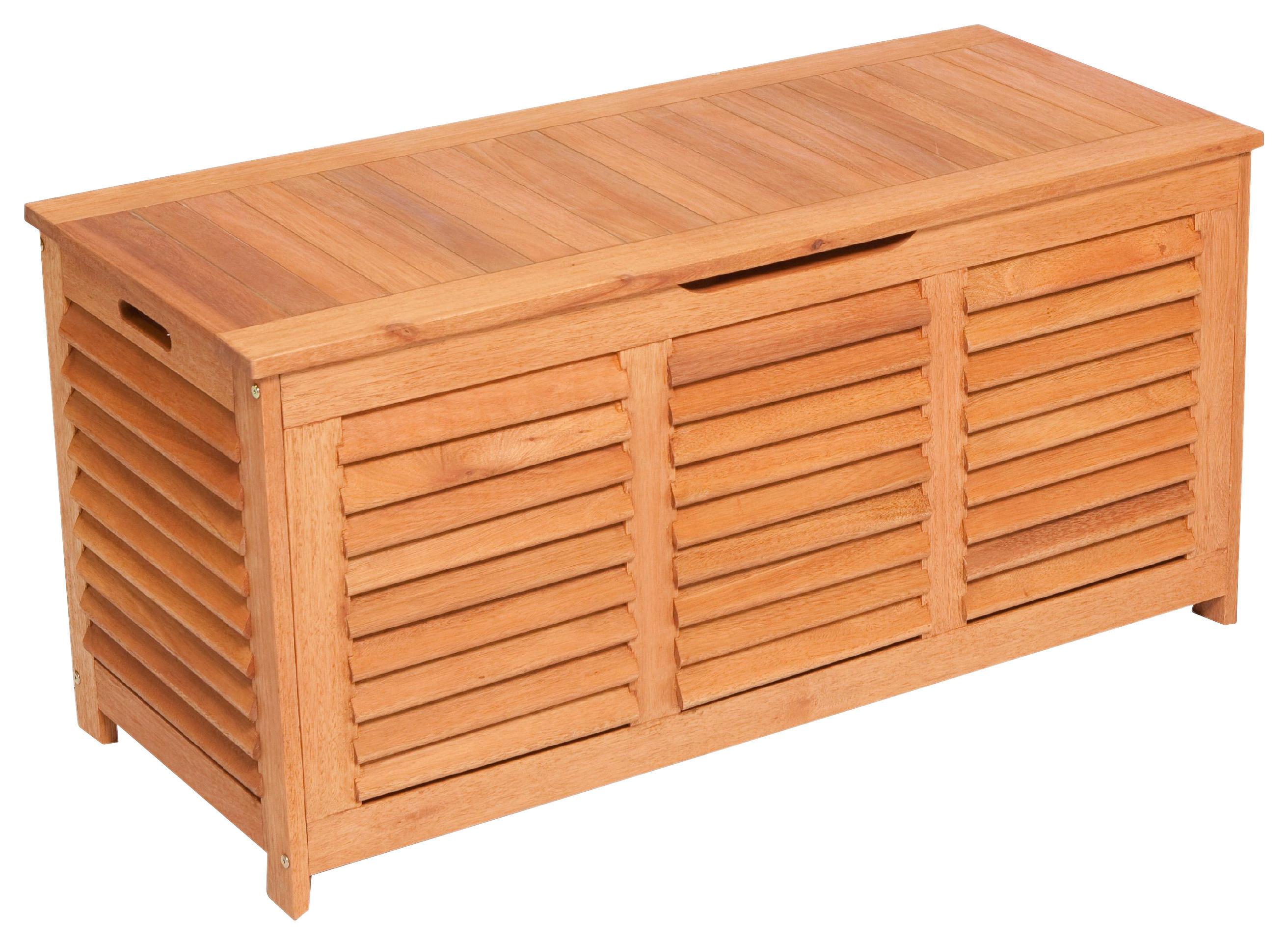 Kissenbox 123x62x54 cm Echtholz Massiv Naturfarben - Naturfarben, KONVENTIONELL, Holz (123/62/54cm) - Gardenson
