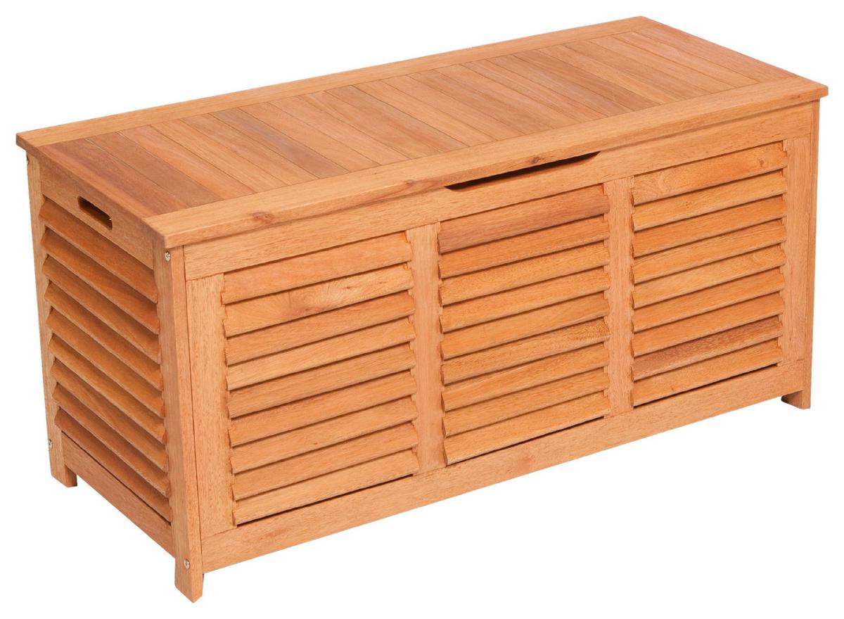 Kissenbox 123x62x54 Cm Echtholz Massiv Naturfarben - Naturfarben, KONVENTIONELL, Holz (123/62/54cm) - Gardenson