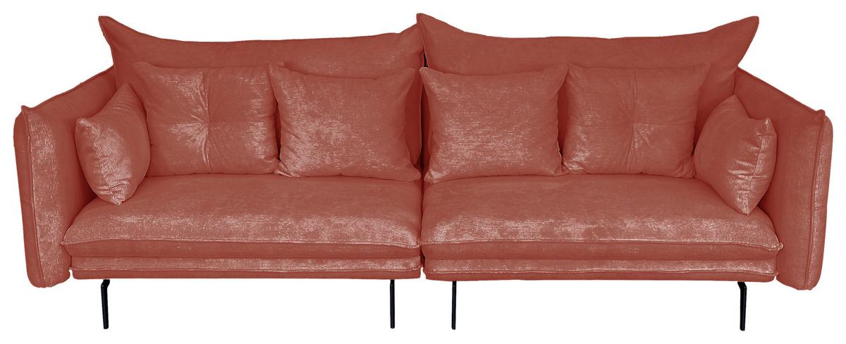 2-sitzer-sofa Sing Koralle Cord B: 262 Cm - Koralle/Schwarz, Design, Textil (262/91/115cm) - MID.YOU