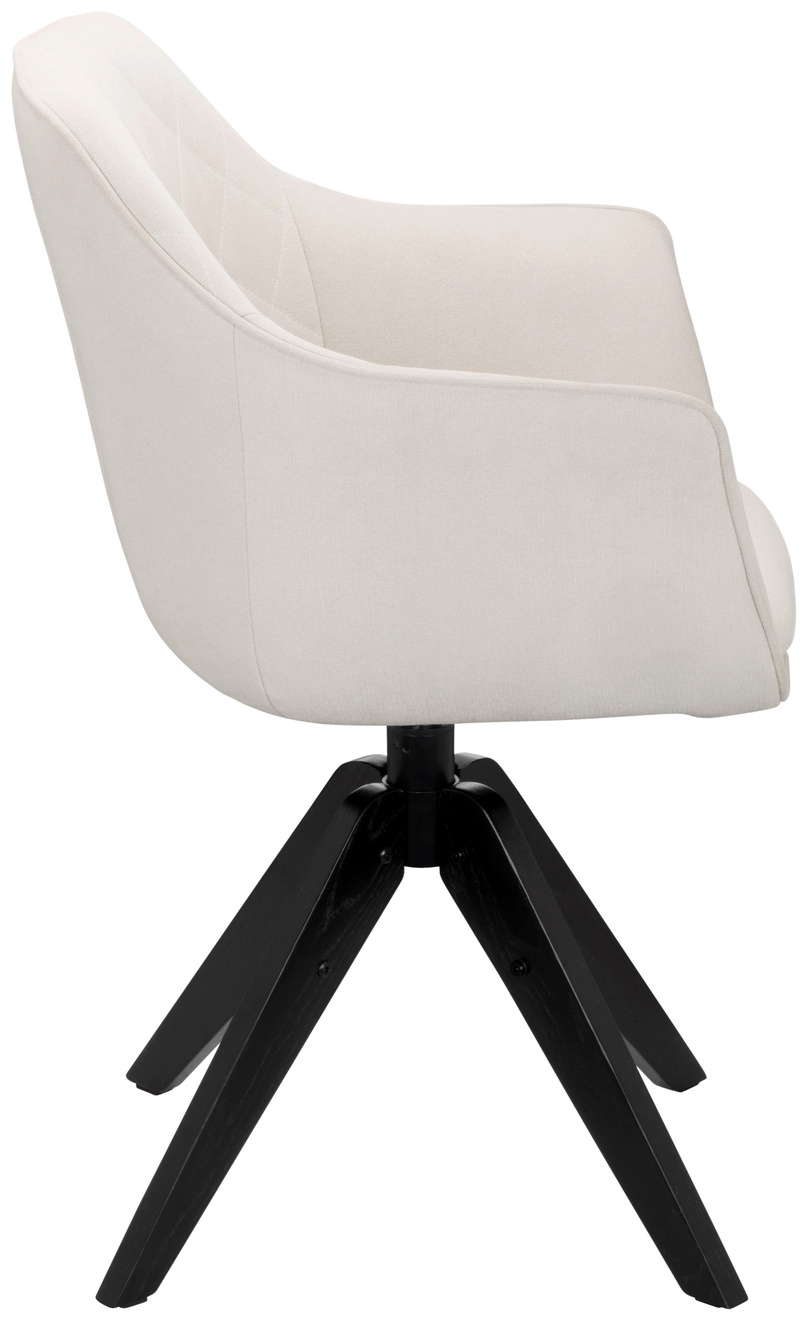 Drehstuhl Bellini Samtbezug Bellini B: 60 cm Beige - Beige/Schwarz, MODERN, Holz/Textil (60/88/57,5cm) - MID.YOU