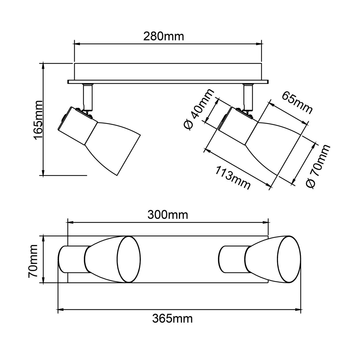 Strahler 99711/76 Daintree - Schwarz/Naturfarben, Basics, Holz/Metall (30/7cm) - Brilliant