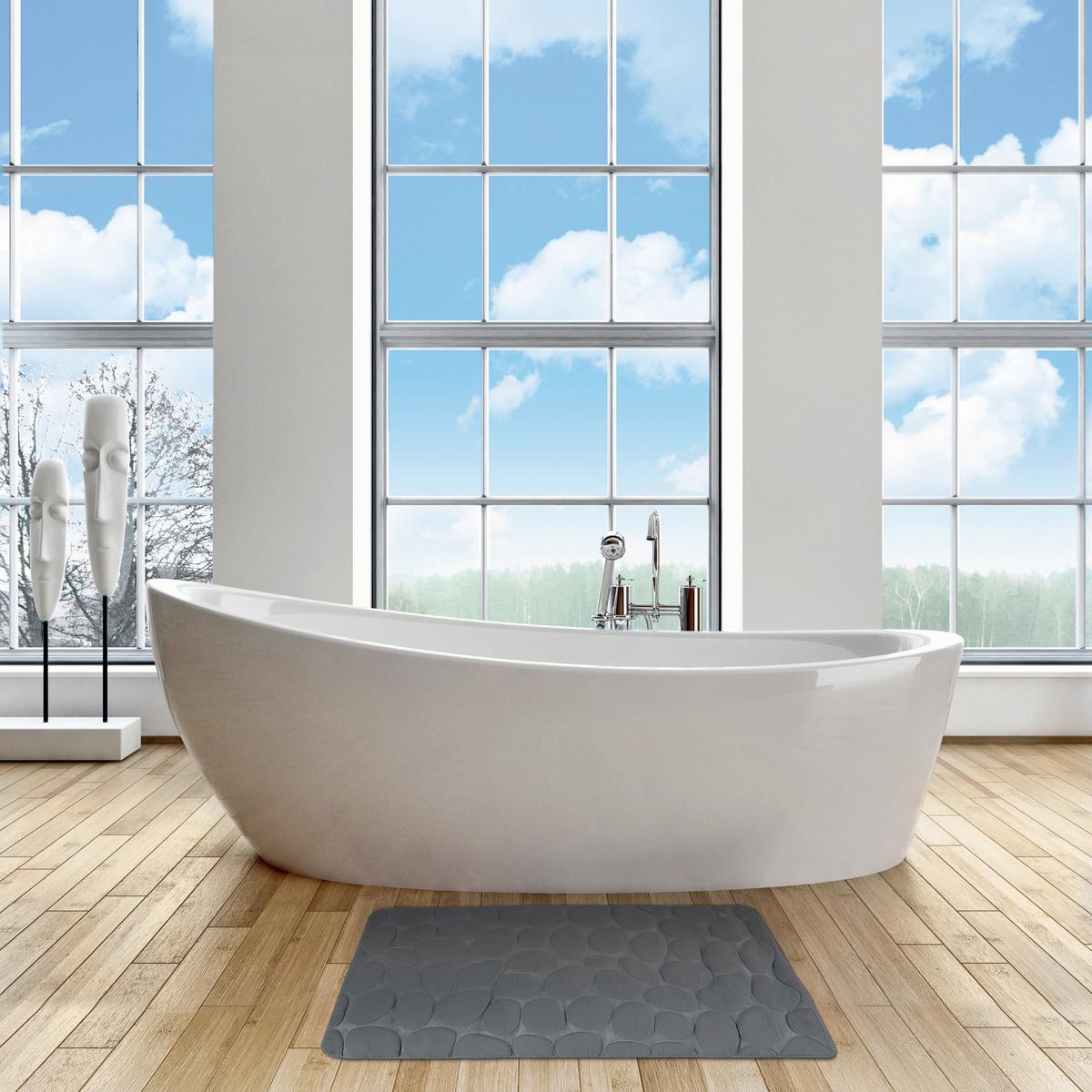BADEMATTE GALETS DUNKELGRAU - Dunkelgrün, Basics, Textil (50/80cm) - MSV