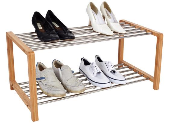 Regál Na Topánky Larissa - prírodné farby/chrómová, Moderný, kov/drevo (83/34/34cm) - James Wood Regál Na Topánky Larissa - prírodné farby/chrómová, Moderný, kov/drevo (83/34/34cm) - James Wood